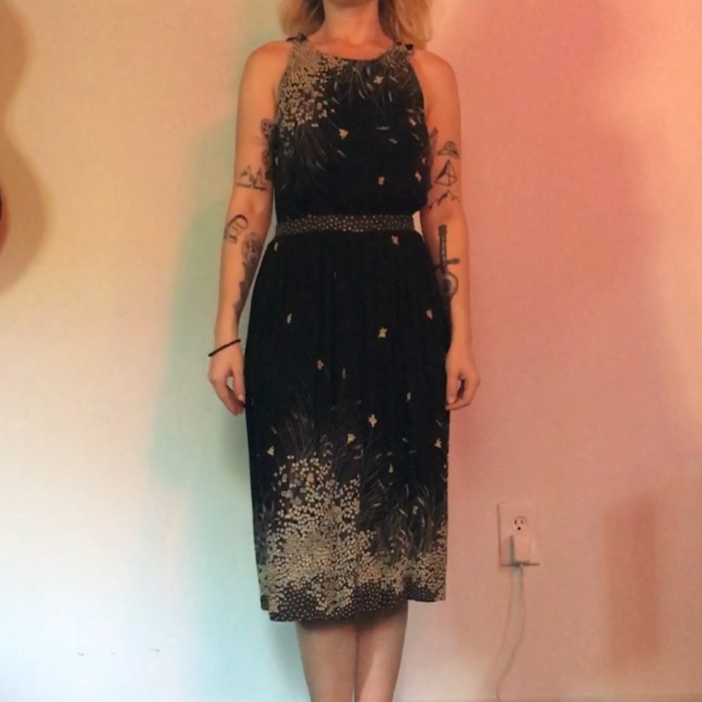 Black halter dress